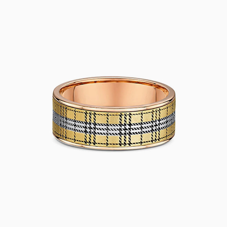 Three Tone Mens Wedding Ring