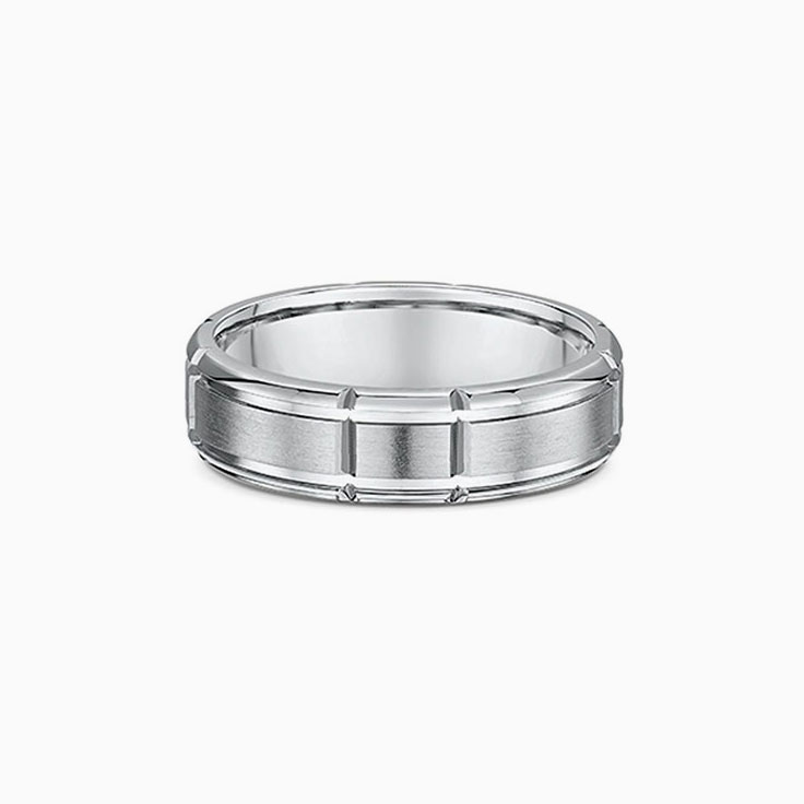 Grooved mens wedding ring 420A002