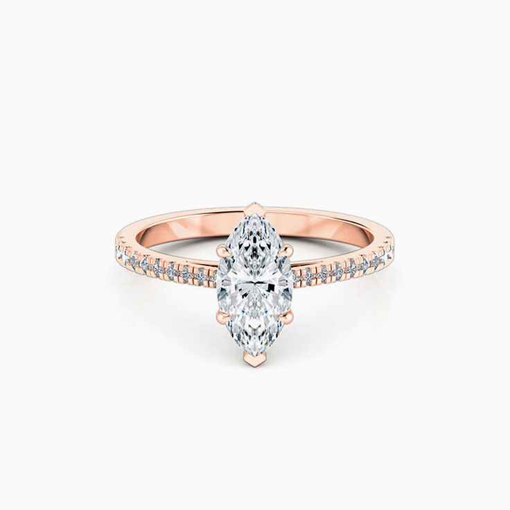 Marquise Cut Engagement Ring on a Diamond Band
