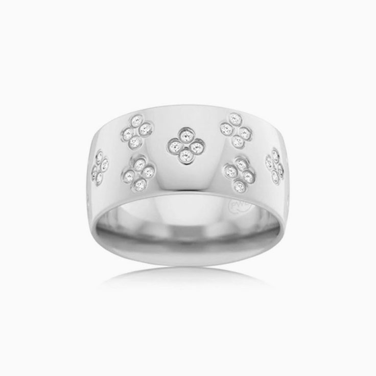 Floral pattern diamond ring B3423