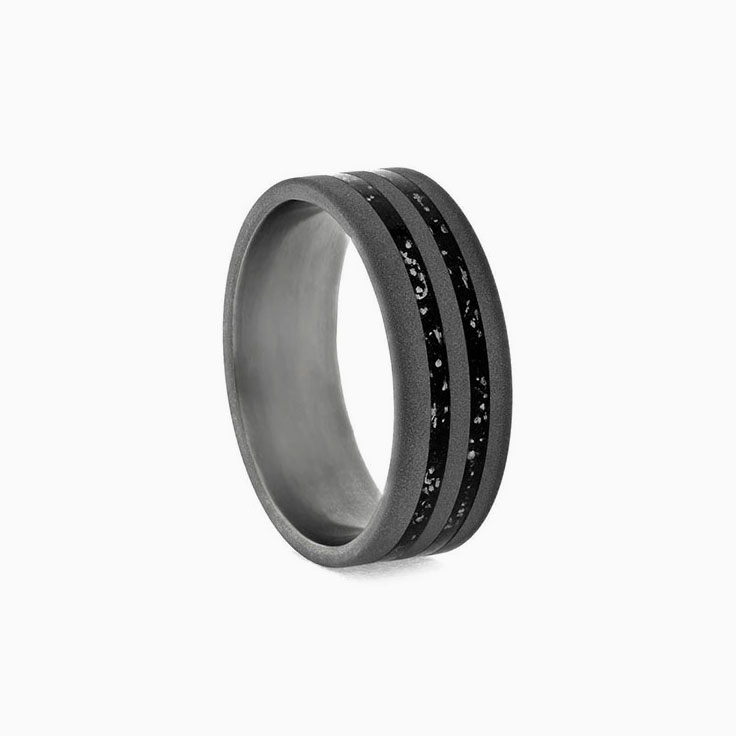 Sandblast Titanium with Black stardust