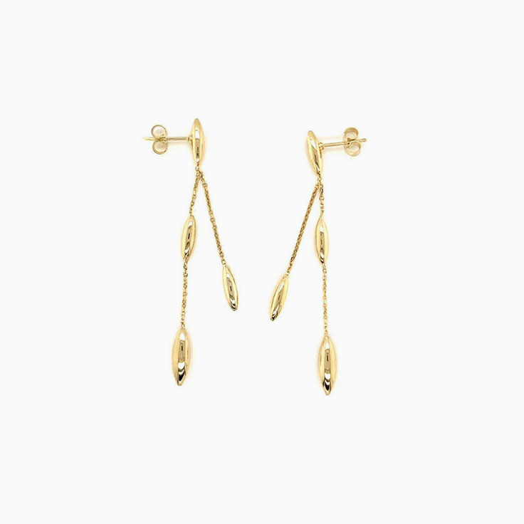 Double drop gold earrings C094A