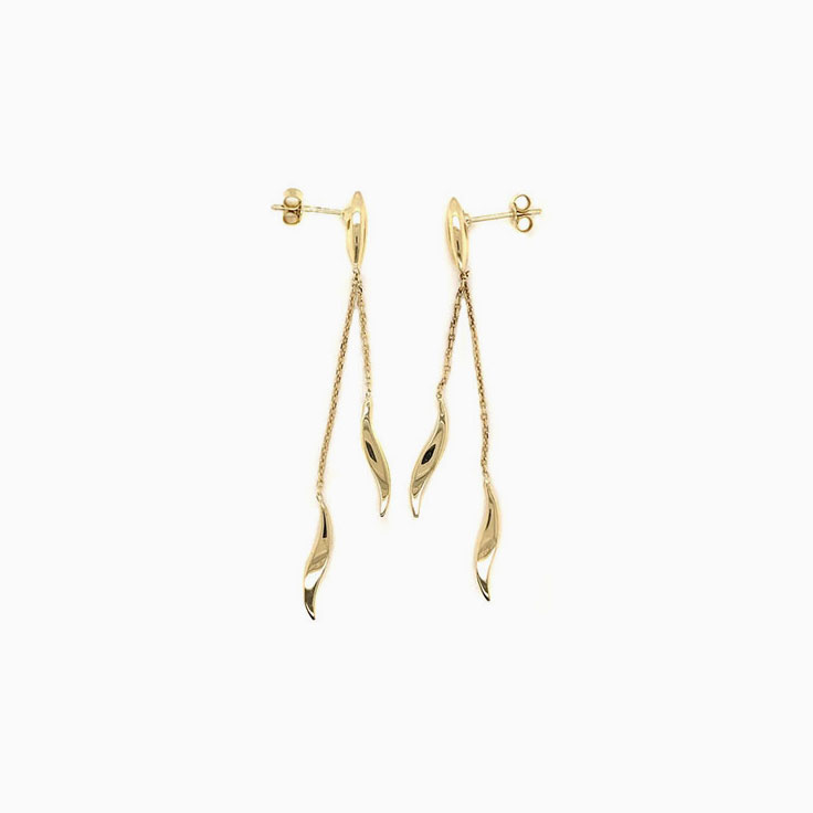 Double drop gold earrings C268