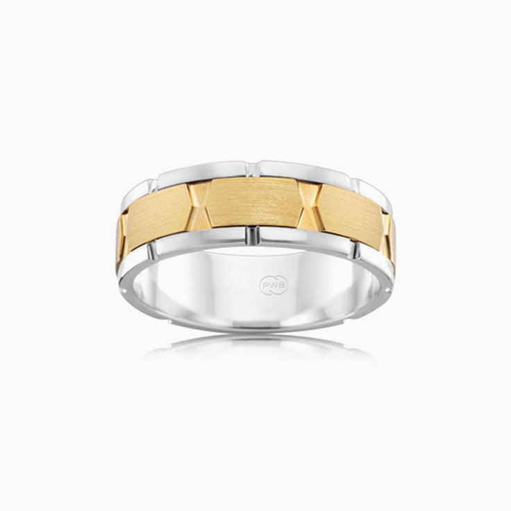 Two Tone Mens Wedding Ring 2TJ3355