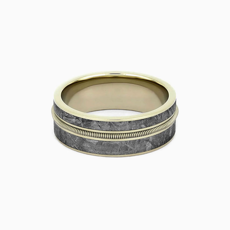 Mens Band With Guitar string And Meteorite