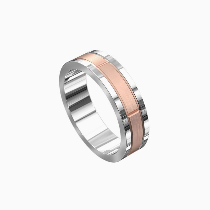 Grooved Mens ring 5024
