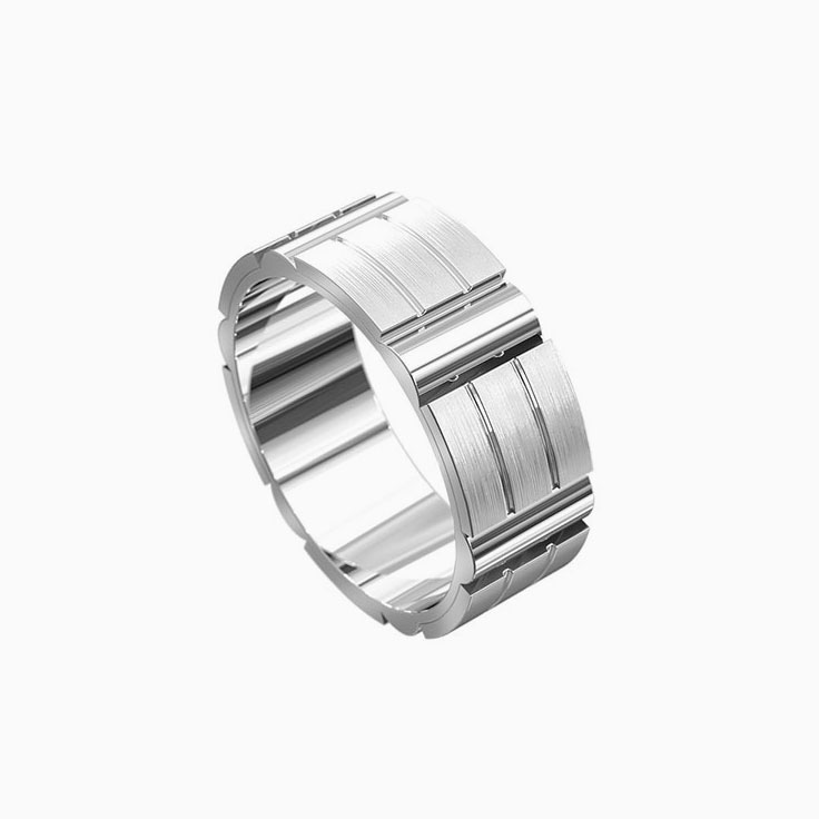 Grooved mens ring 5029