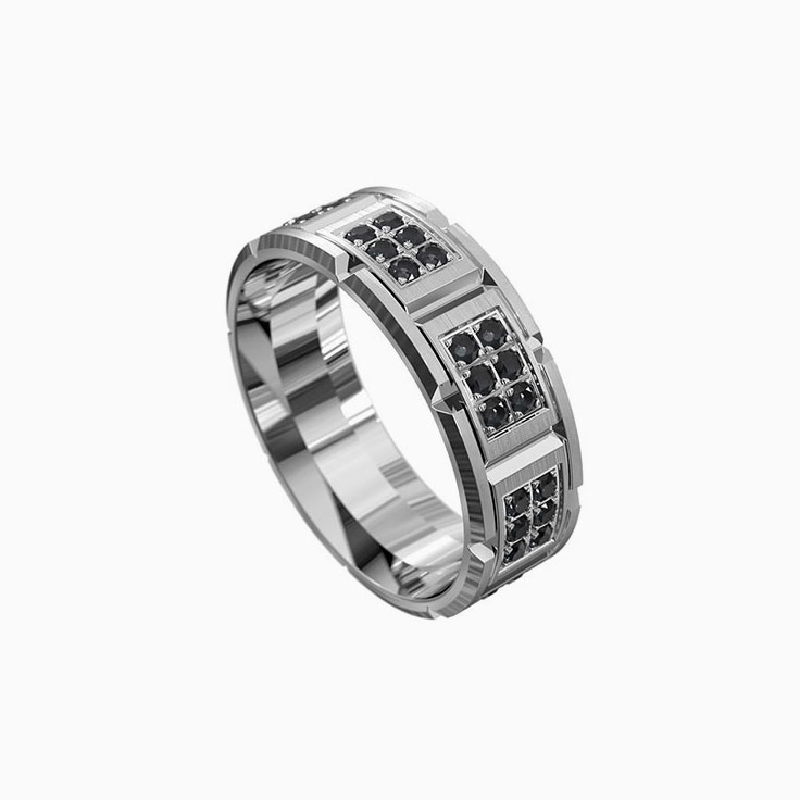 Black diamond mens ring 8000