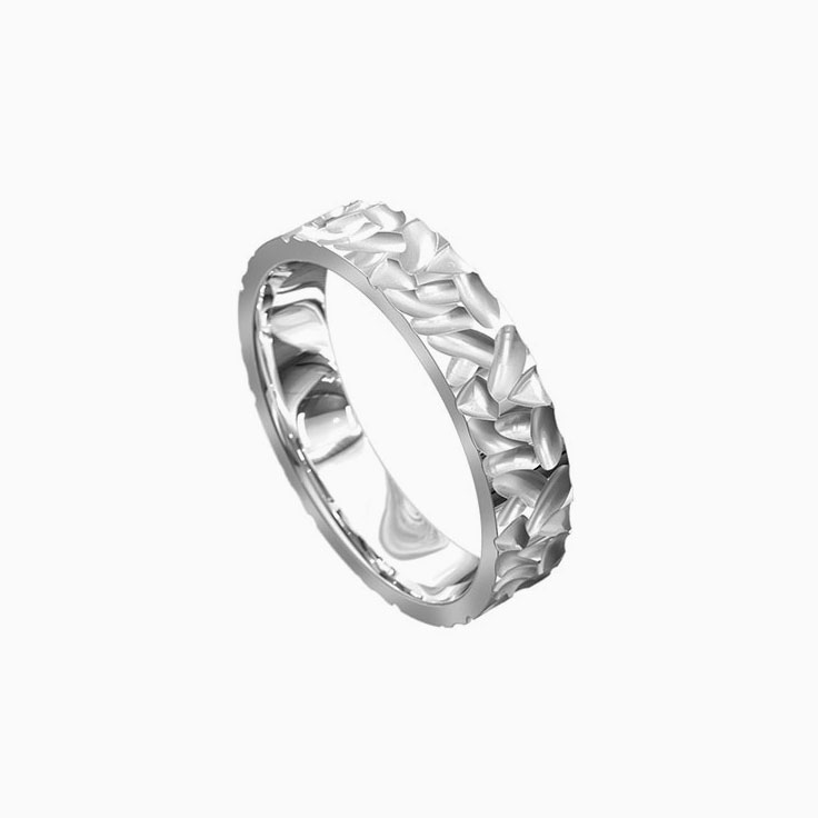 Carved mens wedding ring 5003