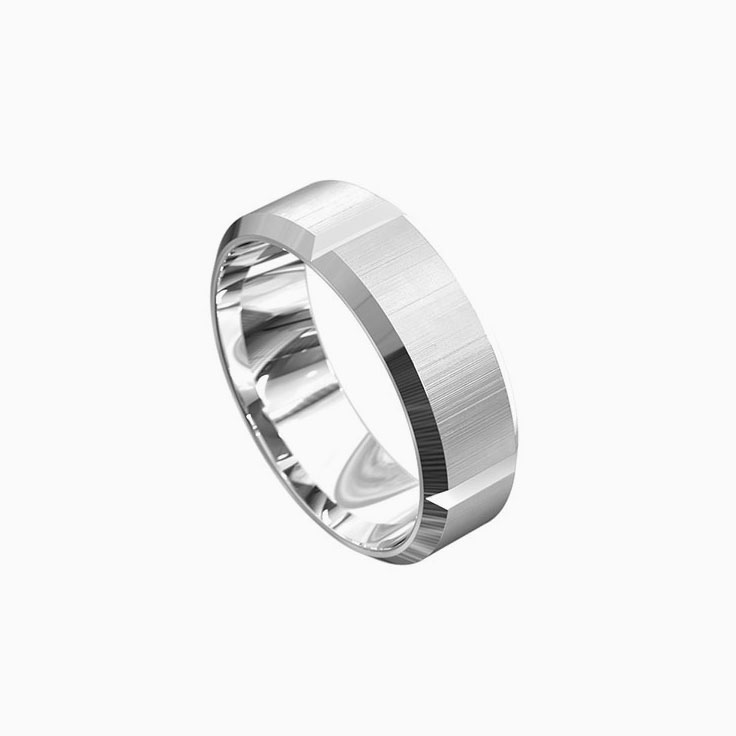 Bevelled edge mens ring 5090