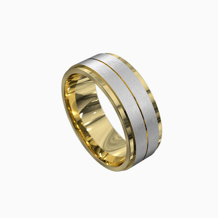 Grooved wedding ring 3052