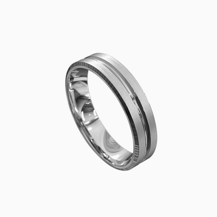 grooved mens ring 3028