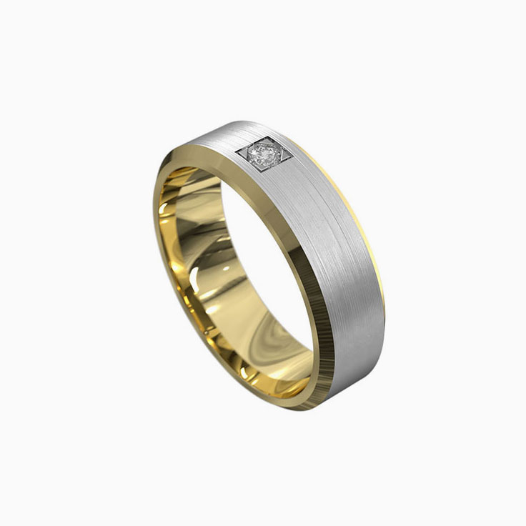 Bevelled wedding ring 7014