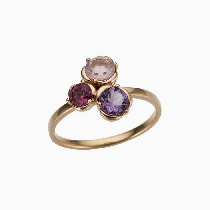 Multi colours gemstone ring