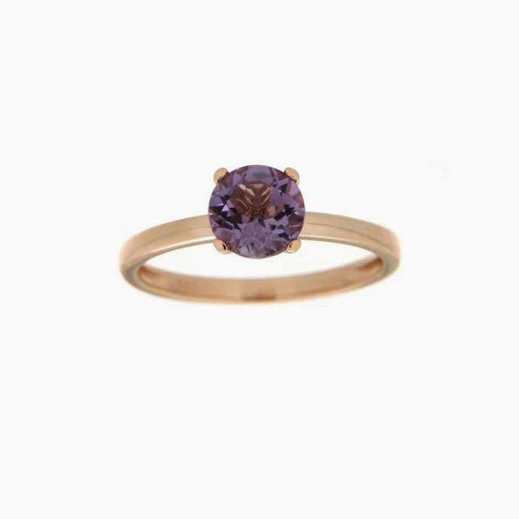 Amethyst Round Ladies Ring