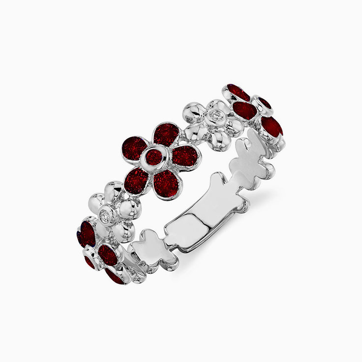 Ruby flower ring