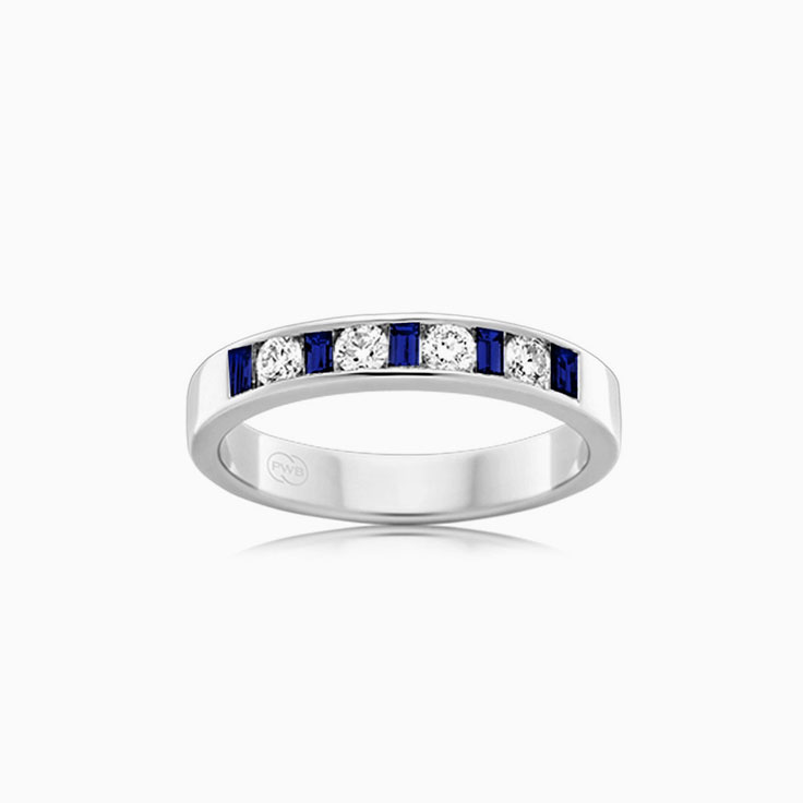 sapphire and diamond channel set