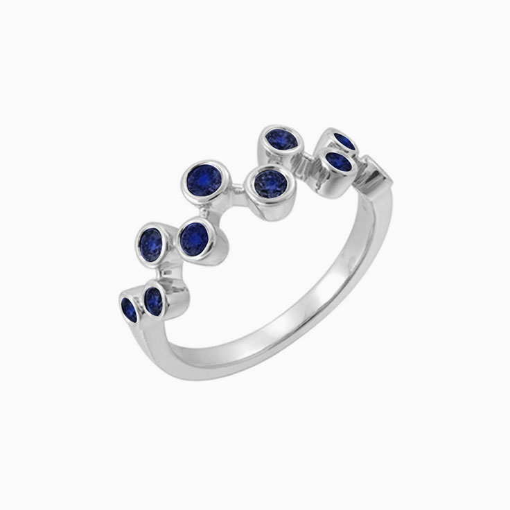Zig zag saphhire ring