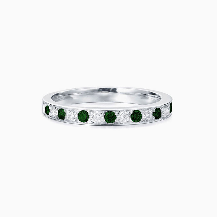 Emerald and pave band