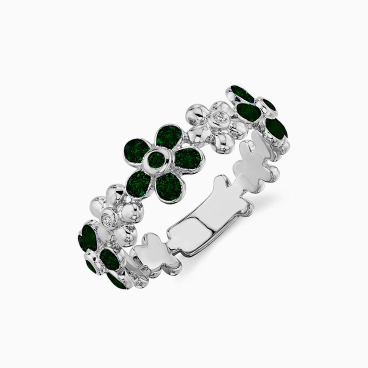 Emerald Floral ring