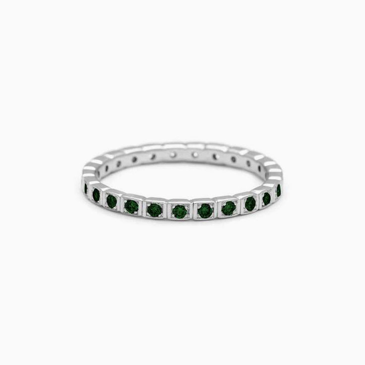 Emerald eternity wedding band