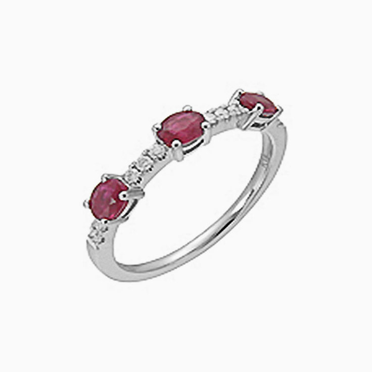 Ruby and diamond wedding ring