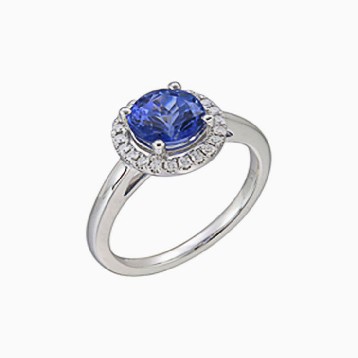 Diamond and Tanzanite Ring