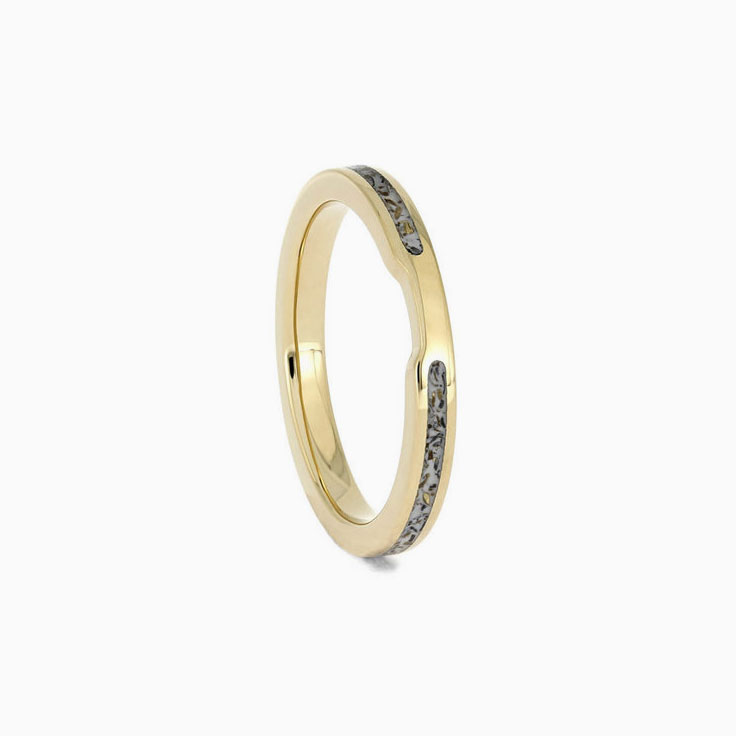 Womens White Stardust Wedding Band