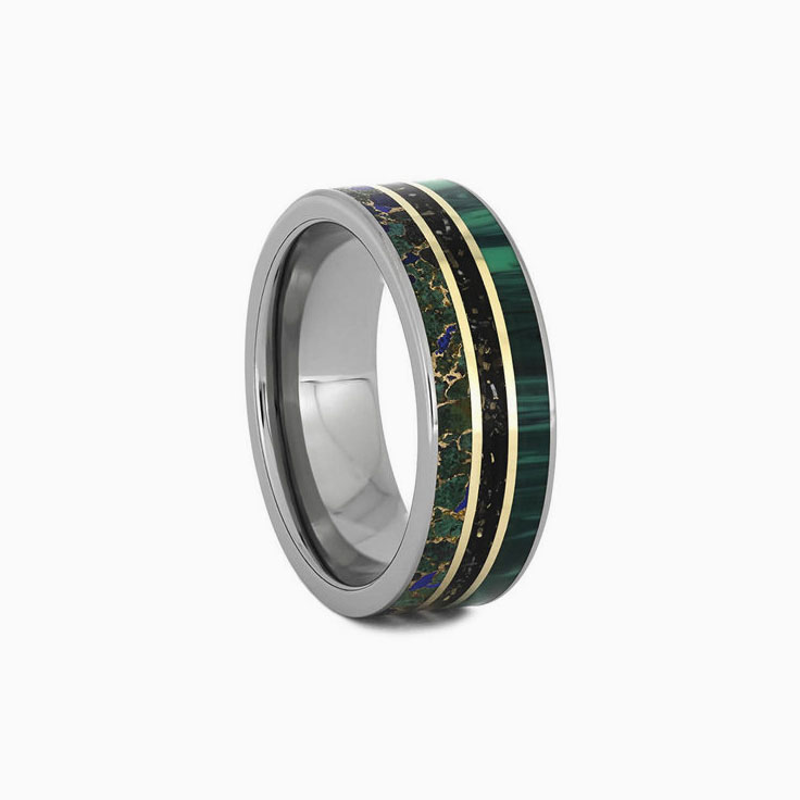 Turquoise With Stardust And Malachite Band