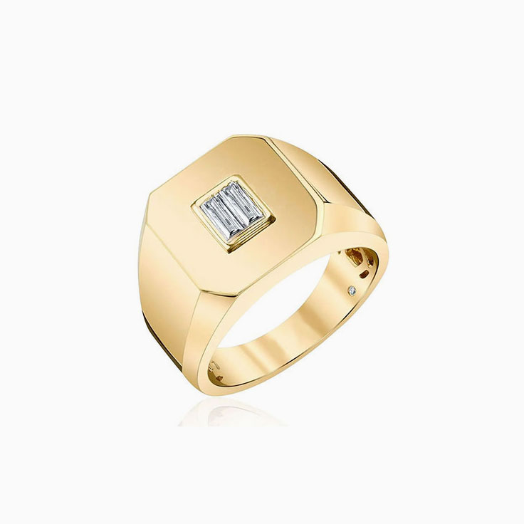 baguette diamond signet ring
