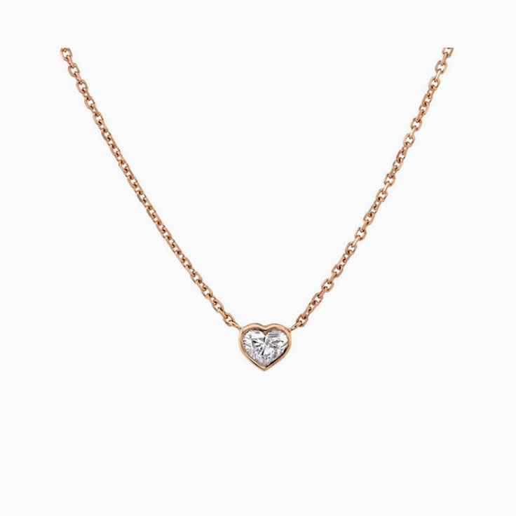 Bezel set heart necklace