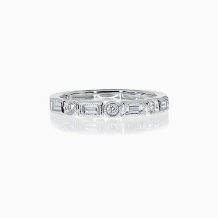 Baguette And Round Wedding Ring