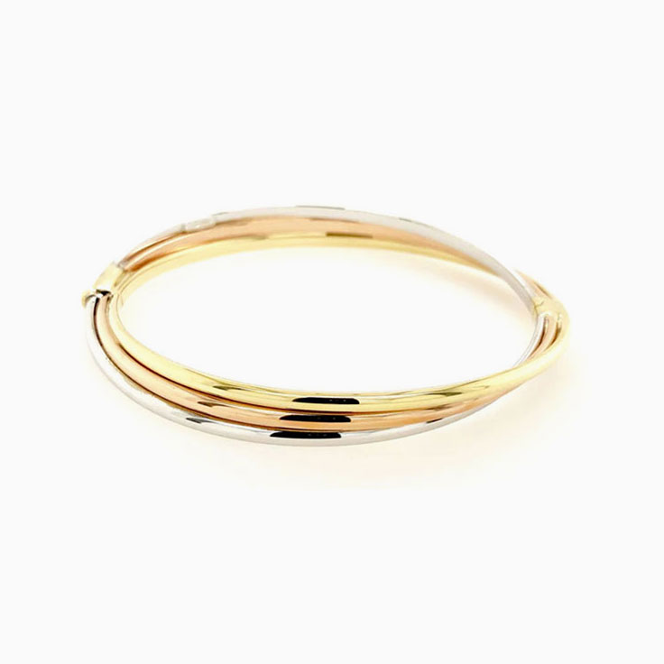 Italian Three Tone Gold Bangle