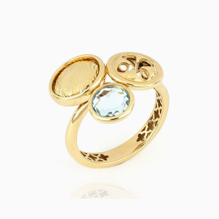 Pastel Green Amethyst Gold Ring