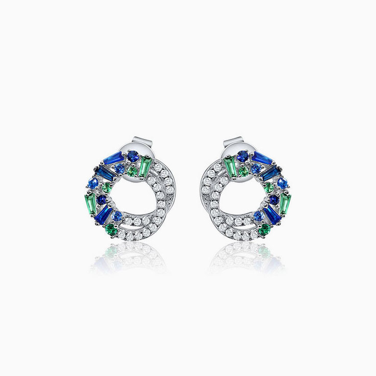 Circle Gemstone Earrings