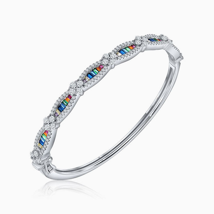 Gemstone and Diamond Bangle
