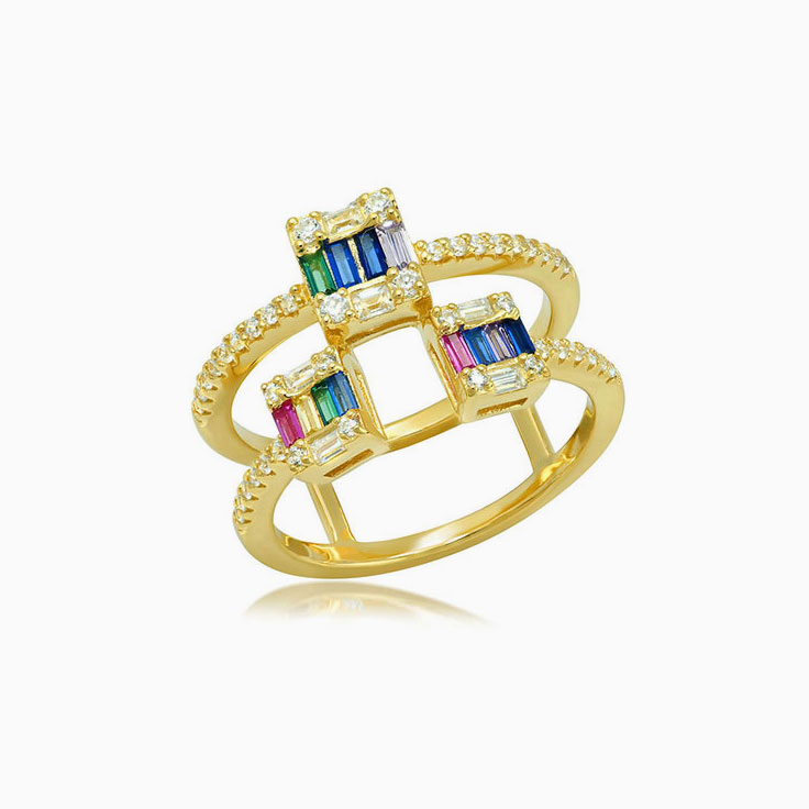 Rainbow Open Shank Ring