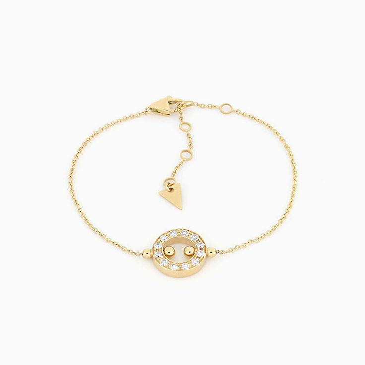 Circle Gold And Diamond Bracelet