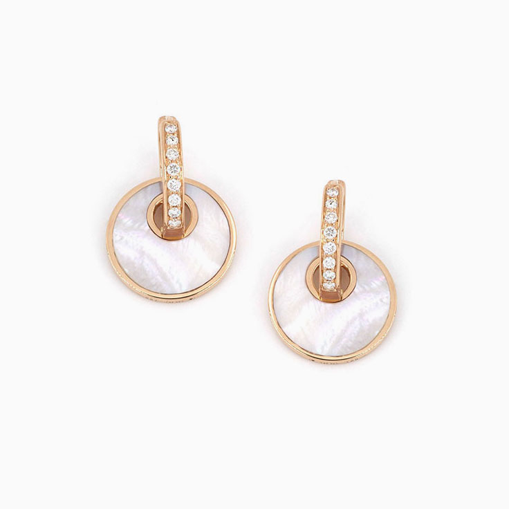 Mother of Pearl And Diamond Earrings