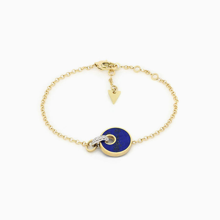 Diamonds And Lapis Lazuli Bracelet