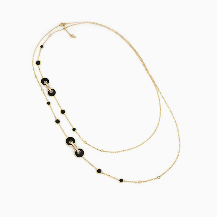 Black Onyx and Diamond Gemstone Necklace