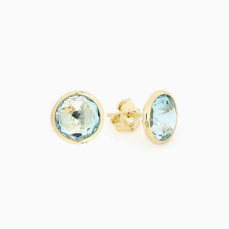 Blue Topaz Gemstone Studs