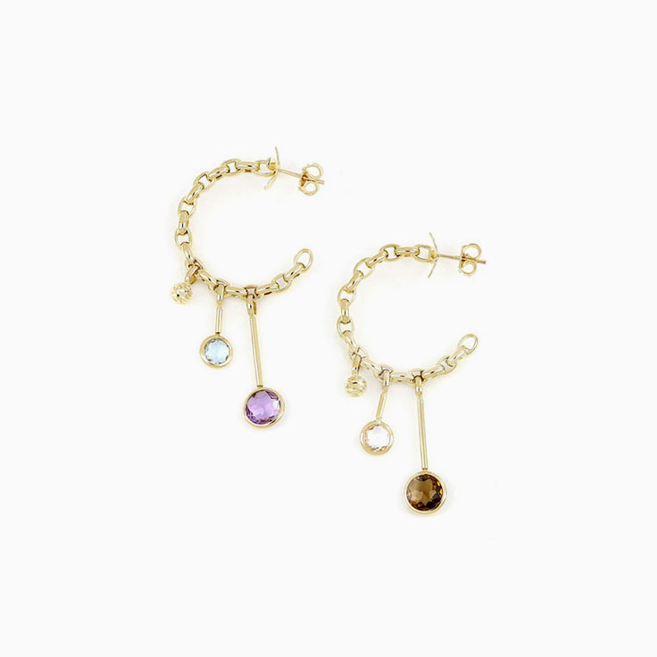 Classic Circle Gemstone Earring