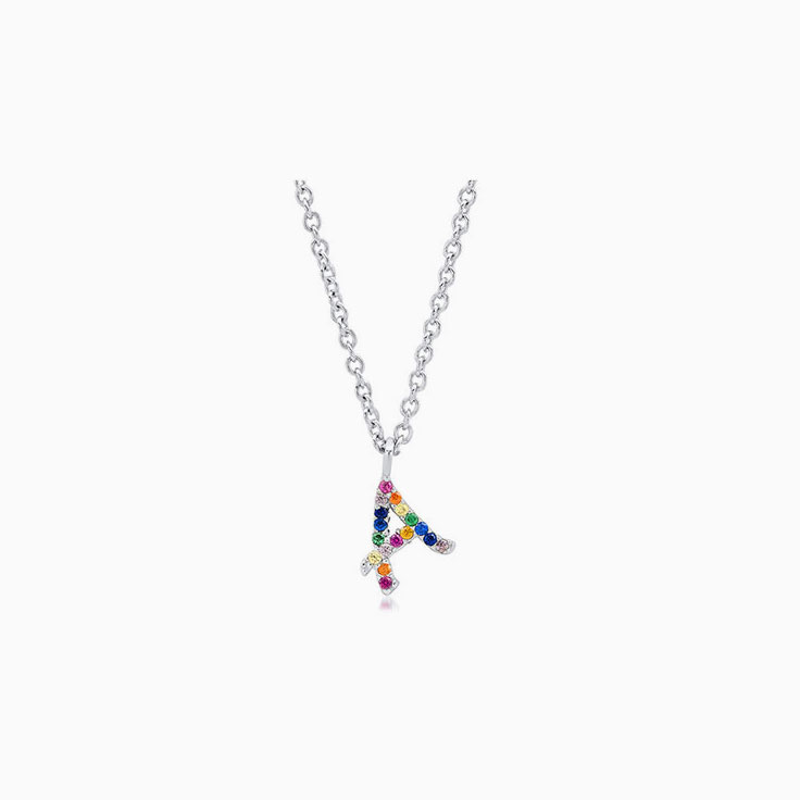 Rainbow Iniitial Necklace