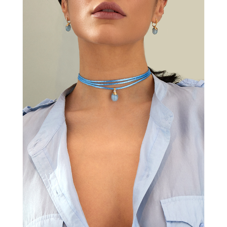Milky Aquamarine Choker Necklace