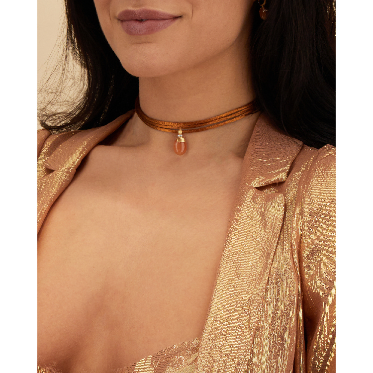 Orange Aventurine Choker Necklace