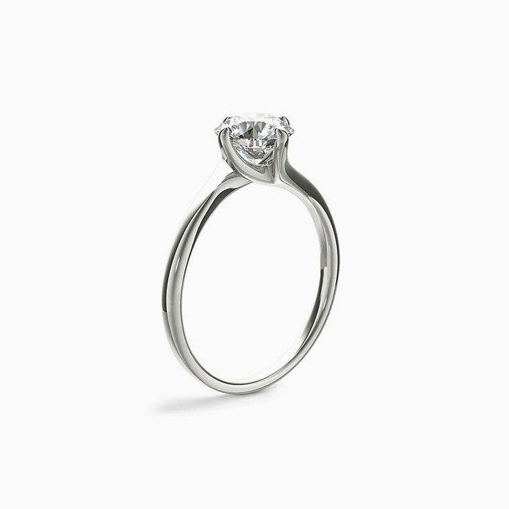 Classic Four Claw Solitaire Diamond Engagement White Gold Ring