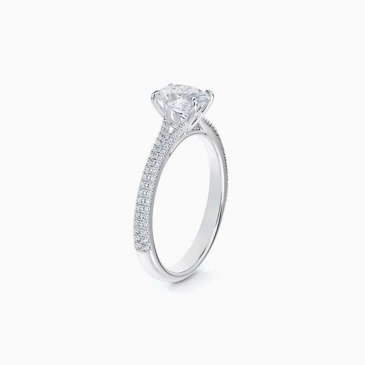 Oval Solitaire Engagement Eternity Ring