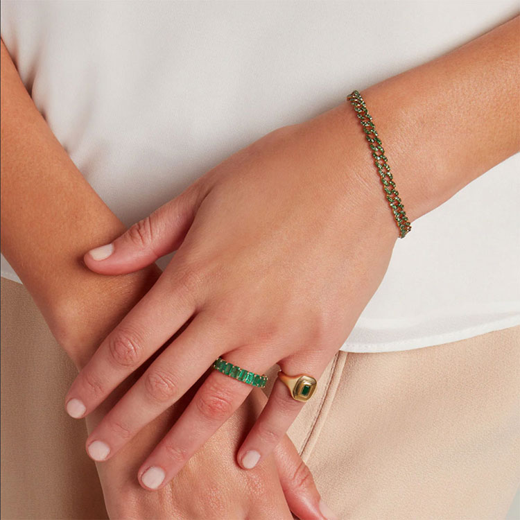 Green Emerald Pinky Ring