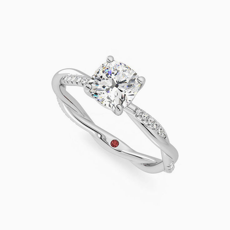 Twisted Pave Diamond Engagement Band